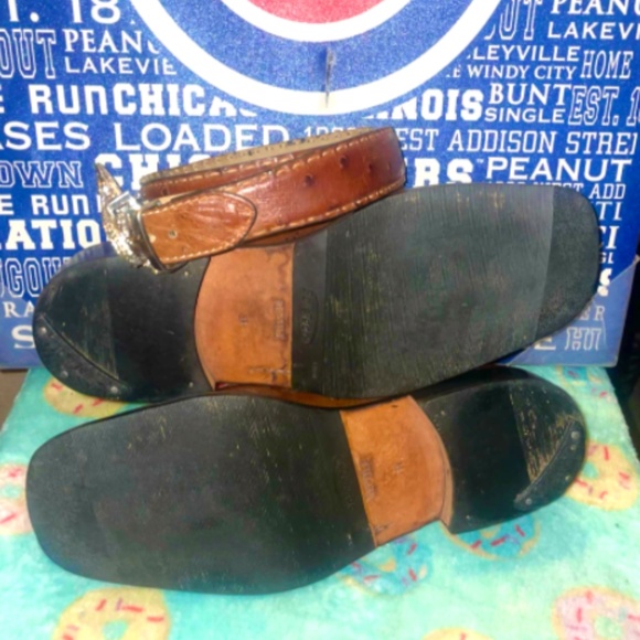 Fennix Italy Alligator Ostrich 2tone Shoes SZ11 and Ostrich Belt SZ40 main image 4